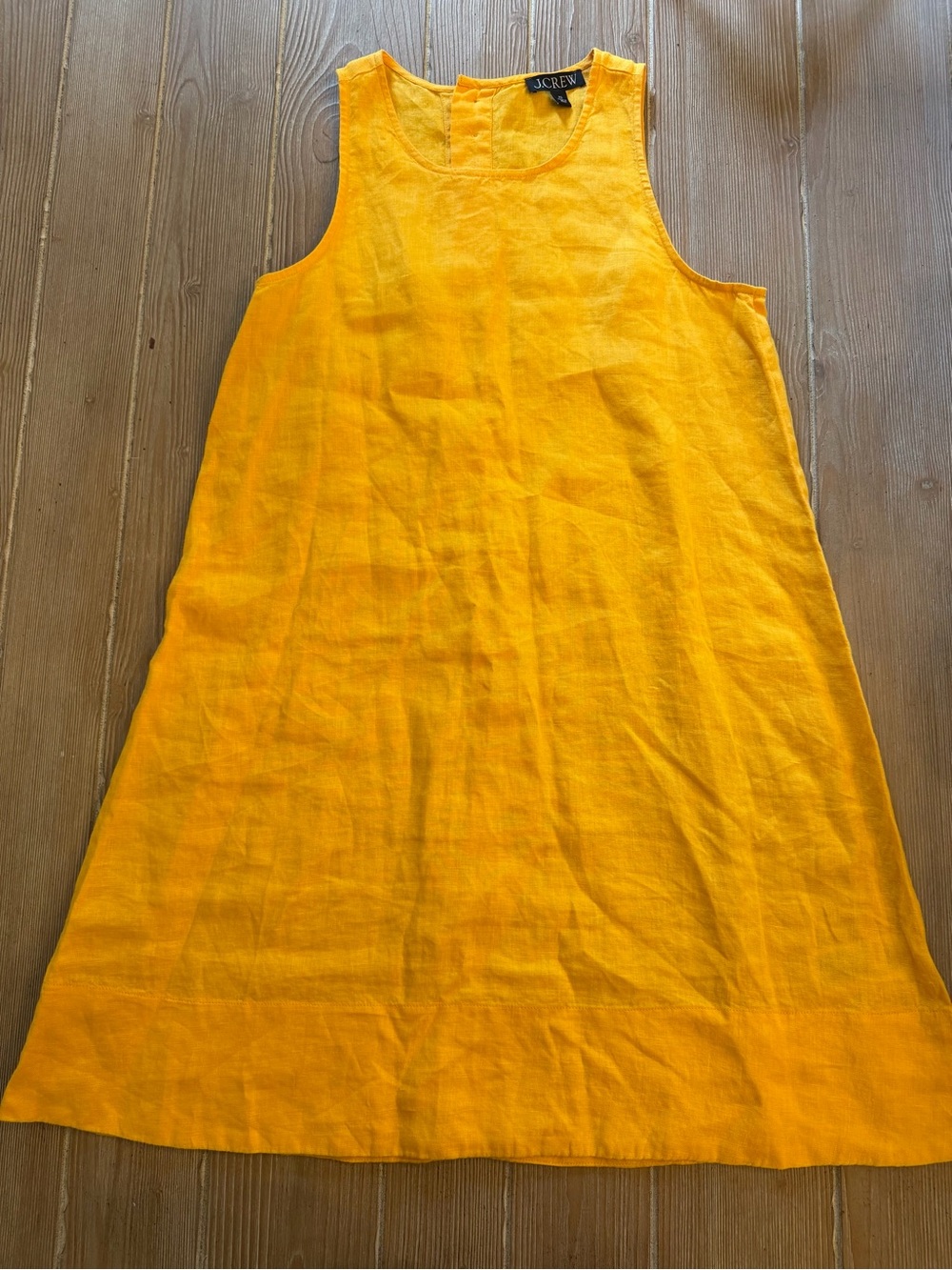 J. Crew Bright Yellow Sleeveless Linen A‑Line Dress